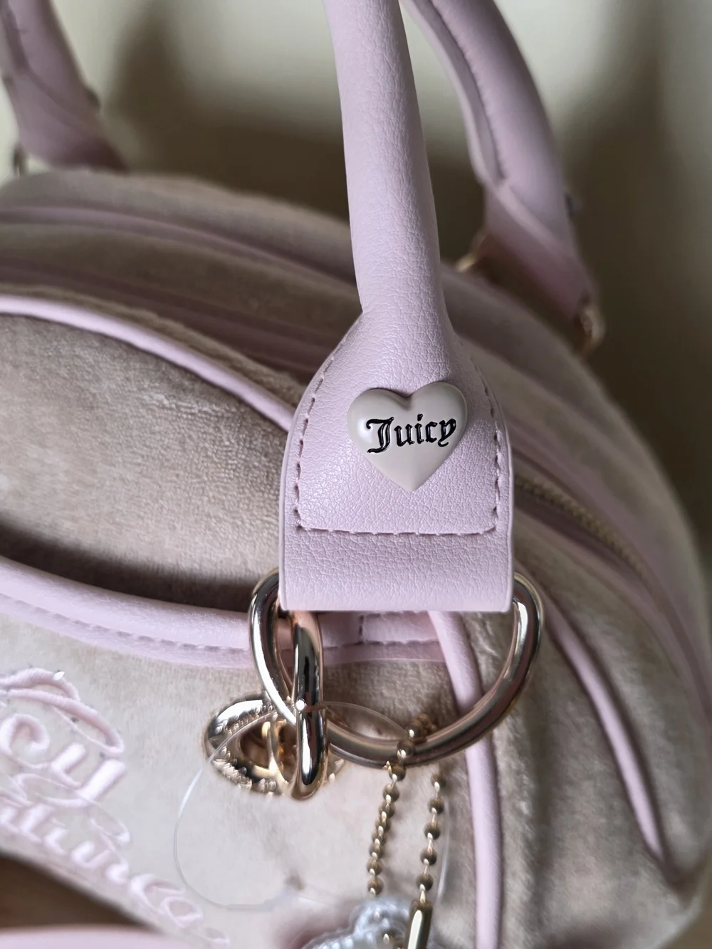 Juicy Couture Sugar Rush  Satchel with Ice Cream Charm In Buff Beige